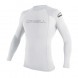 O'NEILL Mens rashguard Basic Skins L/S WHITE